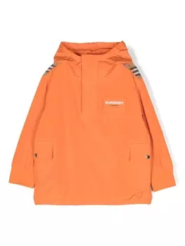 Burberry Kids куртка Wilder в клетку Vintage Check с капюшоном, оранжевый