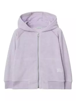 Burberry Kids махровое худи на молнии, фиолетовый