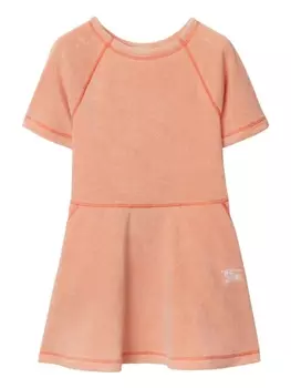 Burberry Kids махровое платье с вышивкой EKD, оранжевый
