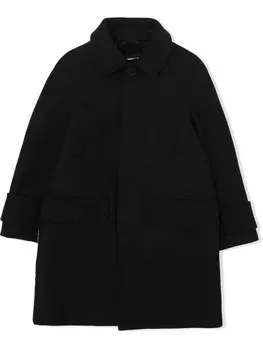 Burberry Kids пальто с потайной застежкой, черный