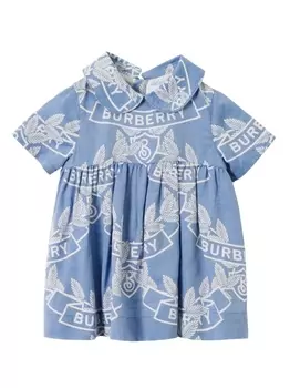 Burberry Kids платье Oak Leaf Crest, синий