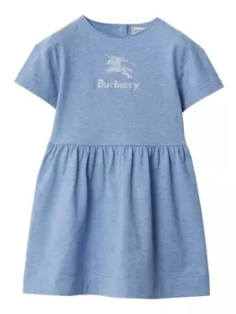 Burberry Kids платье с логотипом, синий