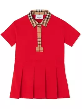 Burberry Kids платье с отделкой Haymarket Check, красный