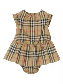 Burberry Kids платье в клетку House Check, нейтральный цвет