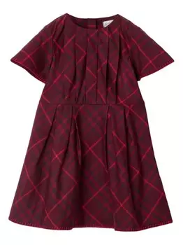 Burberry Kids платье в клетку, красный