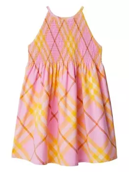 Burberry Kids платье в клетку, розовый