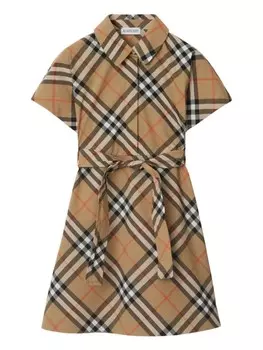 Burberry Kids платье в клетку Vintage Check, нейтральный цвет