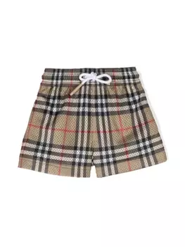 Burberry Kids плавки-шорты в клетку Vintage Check, нейтральный цвет