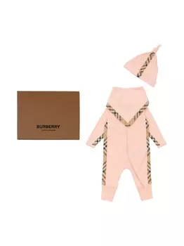 Burberry Kids подарочный комплект для новорожденного в клетку House Check, розовый