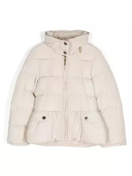 Burberry Kids пуховик с капюшоном, серый