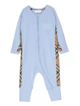 Burberry Kids ромпер с логотипом, синий