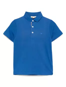 Burberry Kids рубашка поло с вышитым логотипом, синий