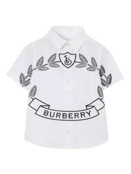 Burberry Kids рубашка с принтом Oak Leaf Crest, белый