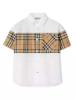 Burberry Kids рубашка в клетку Vintage Check, белый