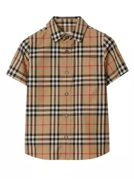 Burberry Kids рубашка в клетку Vintage Check, нейтральный цвет