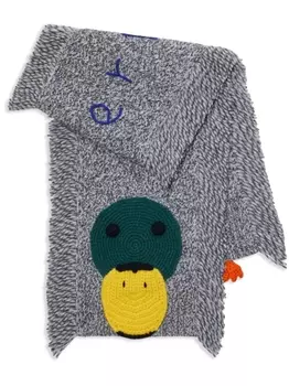 Burberry Kids шарф с вышивкой, серый