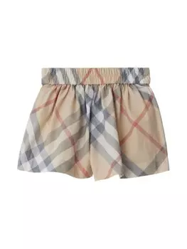 Burberry Kids шорты в клетку, нейтральный цвет