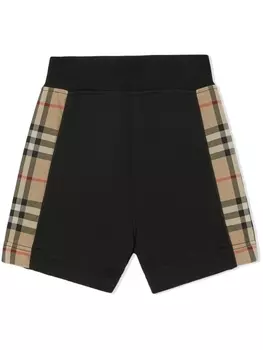 Burberry Kids шорты в клетку Vintage Check, черный