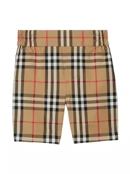 Burberry Kids шорты в клетку Vintage Check, коричневый