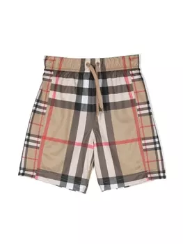 Burberry Kids шорты в клетку Vintage Check, нейтральный цвет