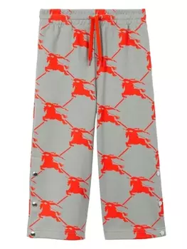 Burberry Kids спортивные брюки с графичным принтом, серый