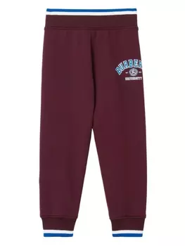 Burberry Kids спортивные брюки с логотипом, коричневый