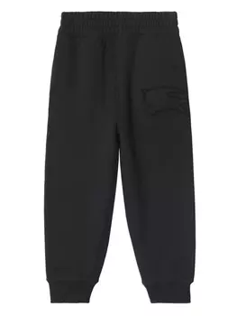 Burberry Kids спортивные брюки с нашивкой Equestrian Knight, черный