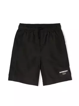 Burberry Kids спортивные шорты с нашивкой-логотипом, черный