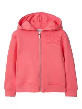 Burberry Kids толстовка с капюшоном EKD из хлопка на молнии, розовый