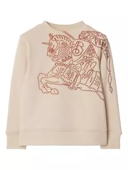 Burberry Kids толстовка с круглым вырезом и логотипом, нейтральный цвет