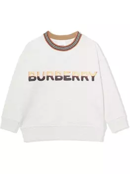 Burberry Kids толстовка с логотипом, белый