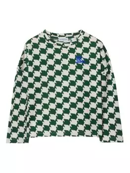Burberry Kids топ из хлопка с узором «уточки», зеленый