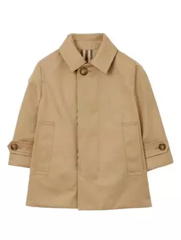 Burberry Kids тренч в клетку, нейтральный цвет