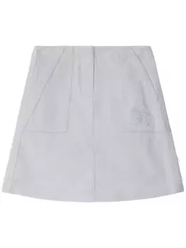 Burberry Kids вельветовая мини-юбка, белый