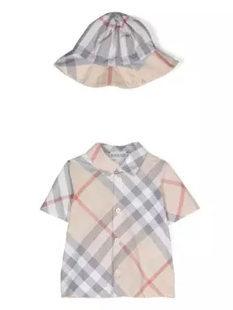 Burberry Kids вельветовый комплект для новорожденного, нейтральный цвет