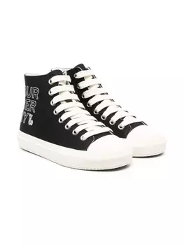 Burberry Kids высокие кеды с логотипом, черный