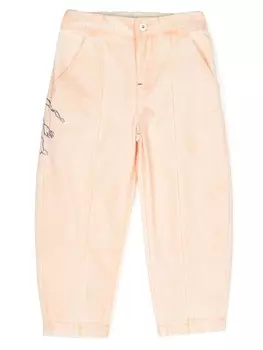 Burberry Kids зауженные брюки Equestrian Knight, оранжевый