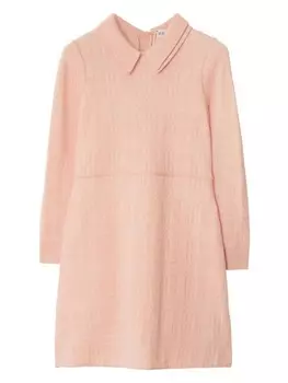 Burberry Kids жаккардовое клетчатое платье А-силуэта, розовый
