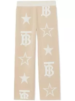 Burberry Kids жаккардовые брюки TB Star, нейтральный цвет