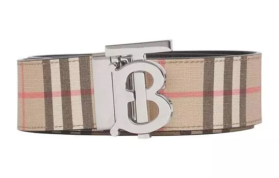 Burberry Классический модный мужской кожаный ремень с гладкой пряжкой, светло-коричневый, ширина 3,5 см