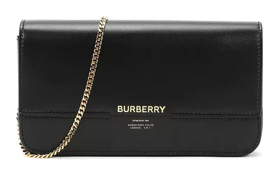 Burberry Клатч из коровьей кожи, сумка через плечо, женская, черная