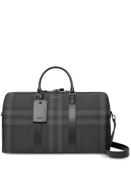 Burberry клетчатая дорожная сумка из искусственной кожи, серый