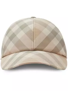 Burberry клетчатая кепка с люверсами, коричневый