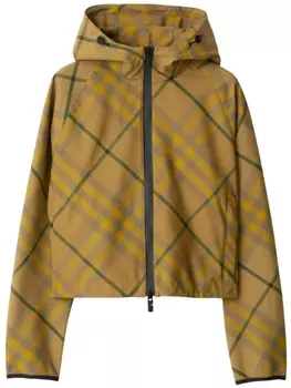 Burberry клетчатая куртка на молнии, нейтральный цвет
