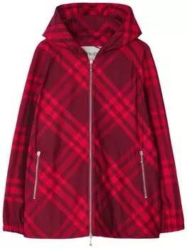 Burberry клетчатая куртка с капюшоном, розовый