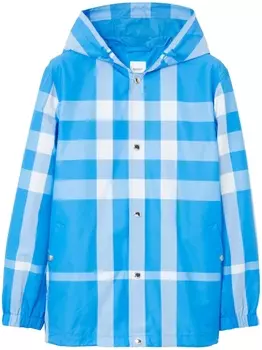 Burberry клетчатая куртка с капюшоном, синий
