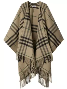Burberry клетчатая накидка, нейтральный цвет