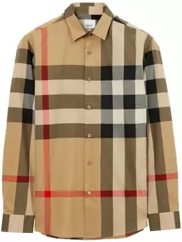 Burberry клетчатая рубашка, нейтральный цвет