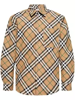Burberry клетчатая рубашка, нейтральный цвет