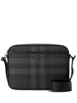 Burberry клетчатая сумка-мессенджер с логотипом, черный